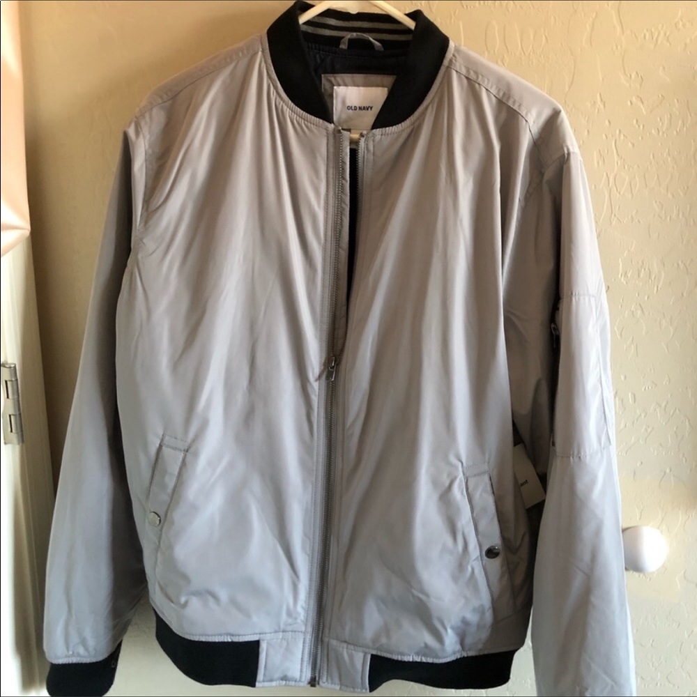Old Navy Gray Water Resistant Bomber Jacket